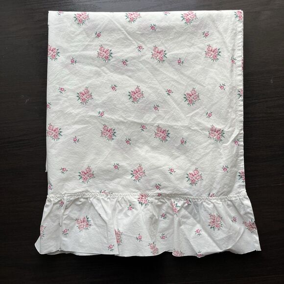 Pottery Barn Teen X Love Shack Fancy Antoinette Ruffle Floral Flat Sheet XL Twin - Picture 3 of 9